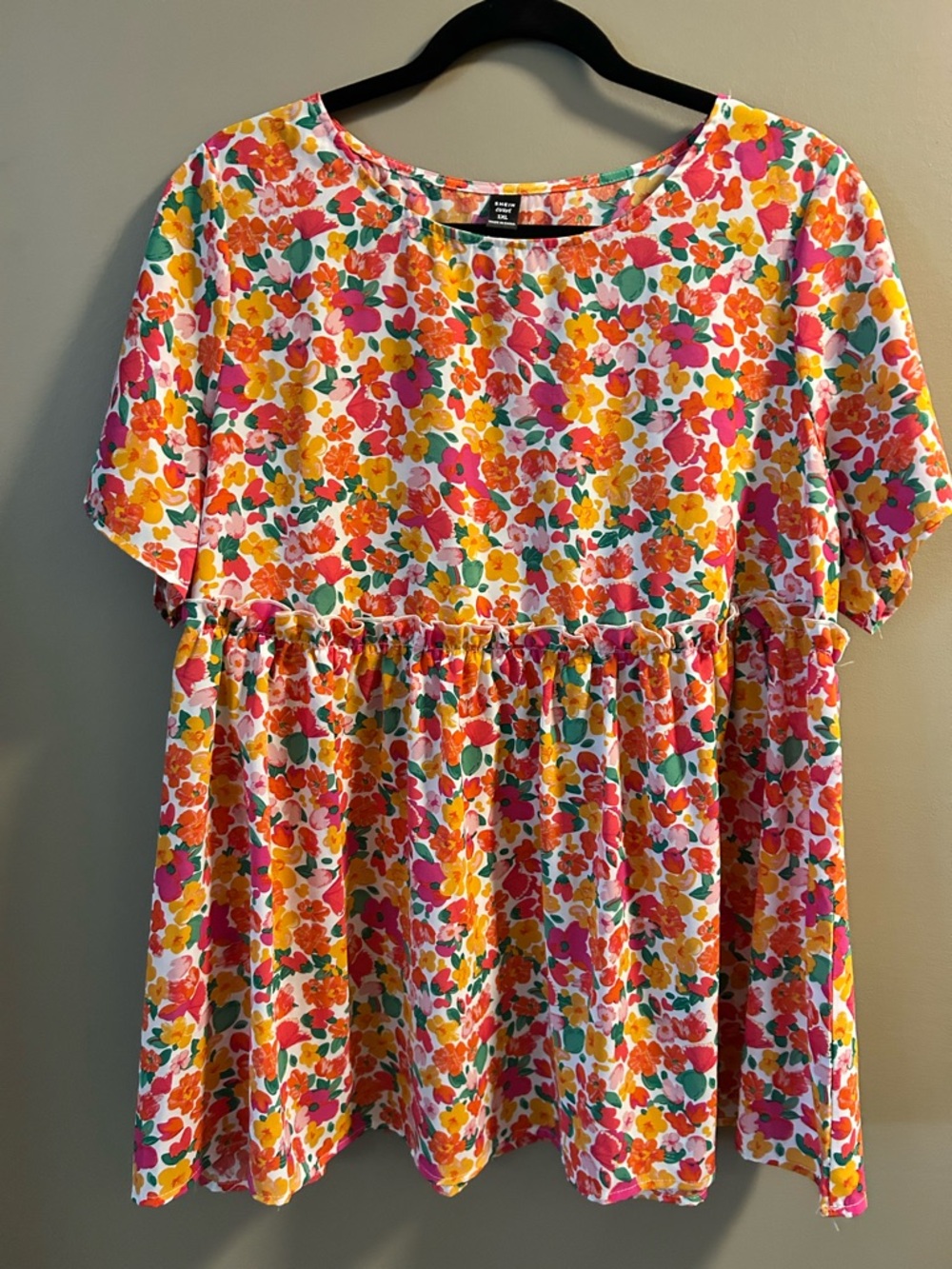 Plus Size Bright Multicolor Floral Dress Top